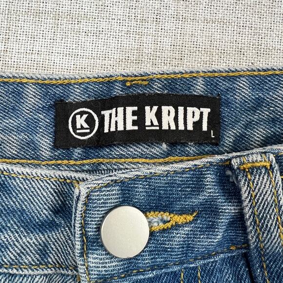 The Kript Barrel Leg Jeans Women's L 29x31 High Rise Distressed Streetwear - Picture 3 of 7